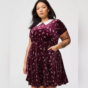 Disney Hocus Pocus Velvet Collared Dress 6X